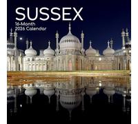 Sussex Calendar 2026 Wall Calendar, 16-Month Square Format, Scenic Britain Landscapes England Calendar