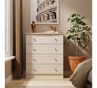 Sussex Chest of Drawers Off-white & Light Oak 4 Drawers 77cm