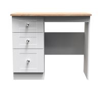 Sussex Desk White & Light Oak 3 Drawers 93cm