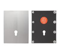 Sussex Installations FOR2-NSL-EXT-901-BR Brushed stainless Escutcheon Repair/security shield for the Ford Transit MK8 (2014-On) van - left side/nearside loading door.