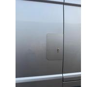 Sussex Installations VAU5-NSL-EXT-901-BR Brushed stainless Escutcheon Repair/security shield for the Vauxhall Vivaro (2014-2019) van - left side/nearside loading door.