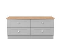 Sussex Large Chest of Drawers Grey & Light Oak 4 Drawers 112cm