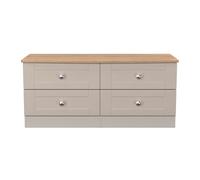 Sussex Large Chest of Drawers Off-white & Light Oak 4 Drawers 112cm