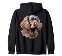 Sussex Spaniel Dog Portrait Zip Hoodie