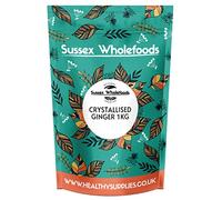 Sussex Wholefoods Premium Dried Crystallised Ginger - 500g/ 1kg | Sweet and Spicy Snack with Health Benefits
