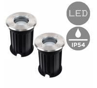 MiniSun | Modern Bushed Chrome IP54 Rated Outdoor Walk Over Lights | Flood & Spot Lighting, Home Décor & Improvement Essential | Pair of 2