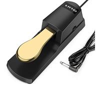 Sustain Pedal for Keyboard, Gold Piano Foot Pedal Keyboard Pedal with Polarity Switch for All Brands Electronic Keyboards, MIDI Keyboards, Digital Pianos, Yamaha, Roland and More-Gold