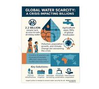 Sustainability Education Poster Water Conservation Tips Canvas Wall Art for Home Office School Classroom Decor(Unframed,08x12inch(20x30cm))