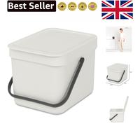 Sustainable 6L Light Grey Kitchen Recycle Bin - Ideal for Composting & Waste