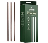 Sustainable Agave Co - Agave Fiber Unwrapped Drinking Straws - 100 Count - Plant-Based, Made With Upcycled Materials, Reusable - Brown, Regular, 8"