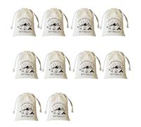 Sustainable Camping Themed Party Bags With Adjustable Closure Hard Wearing Linen Celebration Accessories Natural Linen Drawstring