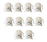 Sustainable Camping Themed Party Bags With Adjustable Closure Hard Wearing Linen Celebration Accessories Natural Linen Drawstring