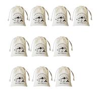 Sustainable Camping Themed Party Bags With Adjustable Closure Hard Wearing Linen Celebration Accessories Natural Linen Drawstring