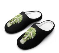 Sustainable Development Mens Slippers Slip On House Slippers | Comfortable Warm Fleece Memory Foam Cotton Shoes Winter Indoor Outdoor