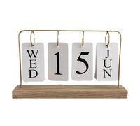 Sustainable Flipping Desktop Calendar Space-Saving Wooden Date Planner for Minimalist Workspaces & Home Decor Flipped Month Date Display