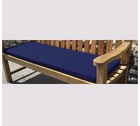 Sustainable Furniture UK Ltd - Premium Luxury Outdoor Blue Three seater Bench Cushion | Length 140cm x Width 48cm | Tie back | Zip cover - machine washable | Showerproof | 230g polyester