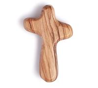 Sustainable Handcrafted 5cm Olive Wood Smooth Comfort Holding Cross