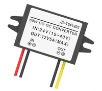 Sustainable Power Solution This waterproof converter efficiently transforms input voltages ranging from fifteen to forty volts down to twelve volts (2A)