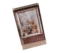 Sustainable Task Management Calendar Board with Retro Artwork and Memo Pads for Productive Home Organization (118) Vintage Memo Calendar Desktop Stand