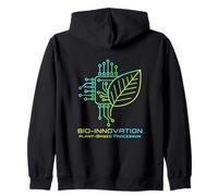 Sustainable Technology Circuit Board Leaf Eco-Tech Process Zip Hoodie
