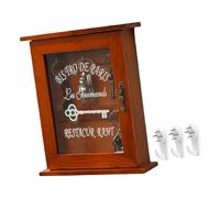 Sustainable Wood Organization Box Wall Mounted Organiser with 3 Metal Hooks for Contemporary Home Styles Entryway Planner