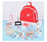Sustainable Wooden Doctor Kit For Kids Pretend Play Toy DecoBay 33pc Doctor's Medical Play Set for Boys and Girls 3 Years+ (Red Bag)