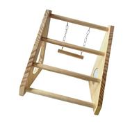 Sustainable Wooden Poultry Stand with Playful Shimmering Panel for Coops Farm Chicken Resting Perch