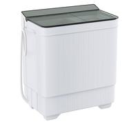 Sustainova Portable Washing Machine Twin Tub 18.7 Lbs Capacity, (14.3 Lbs) and Spinner(4.4 Lbs) Combo Compact Laundry Washer for Home, Apartment, Camping, RVs and Dorms, Black/White