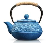 SUSTEAS Cast Iron Tea Pot with Infusers for Loose Tea and Tea Bags, 900ML