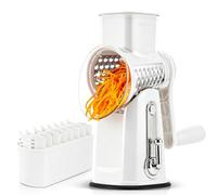 SUSTEAS Rotary Cheese Grater, Vegetable Slicer for Kitchen, 5 Blades