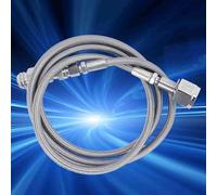 SustVita 1.5m Soda Hose Adapter, CO2 Tank Adapter Kit Connector for External Hose Soda Accessories, Outlast and Reliable (Silver TR21-4, G1/2)