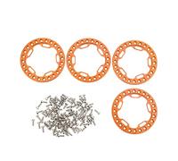 SustVita 1.9in RC Beadlock Rims CNC Aluminum RC Wheel Rims for 1/10 RC Car Accessories Easy Install RC Wheel Outer Rings Upgrade Parts and Components (Naranja)