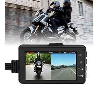 SustVita 1080p Motorbike Camera, Motorcycle Dash Cam with Front & Rear Dual Lens, 120° Wide Angle, Weatherproof Design and 3" LCD Display for Loop Recording
