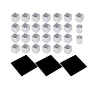 SustVita 3D Metal Cube Cake Mold with Three Layer Mousse Cake Mold Structure for Creative Baking Projects, Aluminum Alloy and Acrylic DIY Mousse Baking Tool