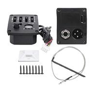 SustVita 4 Band EQ Equalizer Pickup with Integrated LED Tuner and Low Battery Indicator, Dual 6.35mm / XLR Jacks Onboard Preamp for Acoustic Guitar Sound Shaping