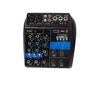 SustVita 4 Channel Audio Mixer, Mini Line Mixer with EQ, 2 Mono Channels, 48V Power USB Audio Mixer for Guitars and Keyboards