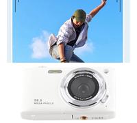 SustVita 58MP HD Compact Camera with 4K Digital Features 2.88 Inch Screen 16X Zoom Autofocus Pocket Design for Travel Photography and Vlogging (White)