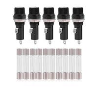 SustVita 5pcs Electrical Panel Mounted Fuse Holder Socket for 6 * 30 Glass Fuses AC 125V 15A / 10A