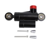 SustVita Adjustable CNC Steering Damper with Speed Sensitive Technology, 133mm Length, Universal Mount for Vibration Reduction and Cornering Stability on Motorcycles (Black)