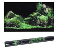 SustVita Aquarium Backdrop Poster, 3D Seafloor Water Grass Effect, Self - adhesive PVC Fish Tank Poster, Living Room Decoration (61 * 30cm)