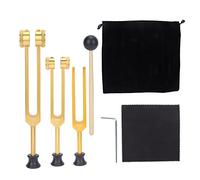 SustVita Body Weighted Tuning Forks Featuring 128Hz 256Hz 512Hz, A Complete Tuning Fork Set for Healing, Sound Tools for Meditation Chakra Balancing (Gold)