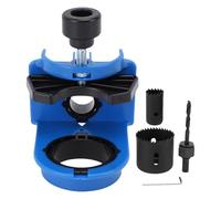 SustVita Door Lock Hole Saw Set with Adjustable Lock Installation Guide Template for Wood Doors, Fits 1-3/8 to 1-3/4 Inch Thickness and 2-3/8 / 2-3/4 Inch Backset