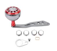 SustVita Ergonomic Baitcasting Reel Handle with Modification Kit for Personalized Reel Upgrades, for Improved Gripping During Long Term Use, Aluminum Alloy Design (Red)