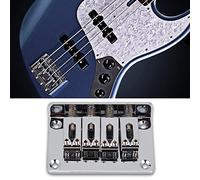 SustVita Fixed Bridge Replacement Parts, 4 - string Guitar Bridge for Cigarbox Electric Guitars, Bass Ukulele with Hardtail Saddle (Negro)