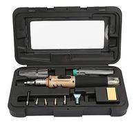 SustVita Gas Soldering Iron Kit, a Complete Portable Soldering Tool with self Ignition, Works as a Multi-Function Welding Torch for Home DIY and Electrical Work (Golden Handle)