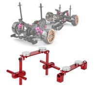 SustVita Invisible Body Shell Mount Kit, Aluminum Magnetic RC Car Body Mount for HSP 1/10 Drift Racing Cars (Red)