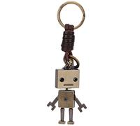 SustVita Leather Robot Keyring featuring a classic style Robot Pendant Charm, this Hand Woven Key Chain is a unique accessory for Car Keys, Handbags or as a Gift