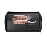 SustVita Metal Bread Box with Cover, This Large Capacity Bread Box is Designed for Kitchen Counters, A Practical Kitchen Bread Bin and Countertop Storage Container (Black)