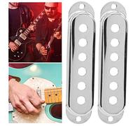 SustVita Musical Instrument Accessories for Guitar, 3Pcs Brass Single Coil Pickup Cover 48mm / 50mm / 52mm for ST SQ Electric Guitar (Silver)