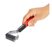 SustVita Pet Grooming Brush - Shedding, Dematting Undercoat Rake Comb for Dogs and Cats, Stainless Steel Pin Hair Comb for Grooming, Deshedding Long Hair Pets (M377-10)
